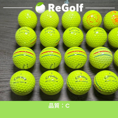 【中古】 ロストボール キャロウェイ ERC SOFT トリプルトラック イエロー 2023年モデル 20球 Cランク ゴルフボール リゴルフ